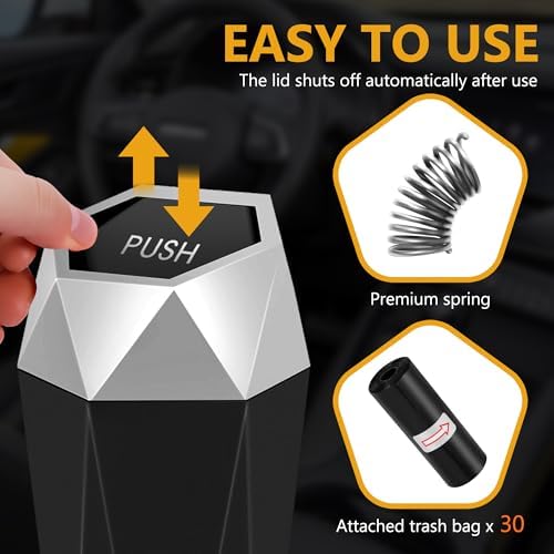 Car Trash Can with Lid, 30 Trash Bags, 2 Pack - Image 2