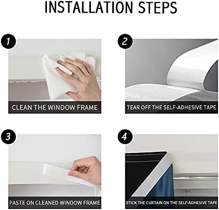 Paste Style Curtains for Windows, Bedroom Blackout Curtains for - Image 4