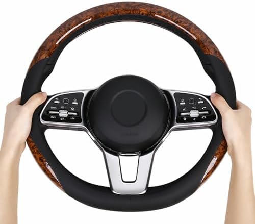 KAFEEK Wood Grain Steering Wheel Cover, 14 1/2-15 Inch - Image 5