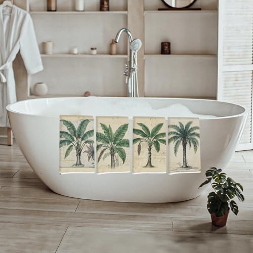 Lovdazzles 4 Pcs Vintage Palm Tree Kitchen Towels Decorative Tea Towel - Image 5