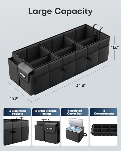 HOTOR Trunk Organizer, Sturdy Foldable - Image 2