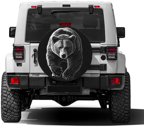 Realistic Bear Spare Tire Cover Dust-Proof Wheel Tire Cover Fit Trailer - Image 2