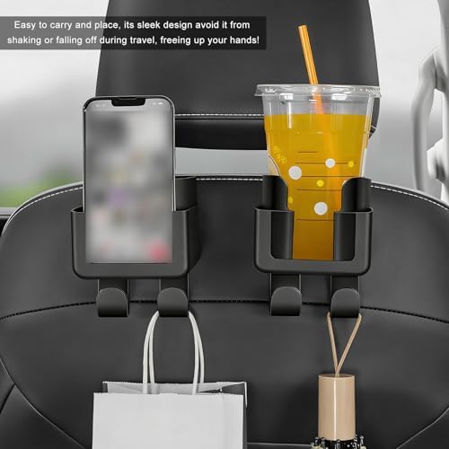 4 PCS Headrest Cup Holder for Car Back Seat, Auto Bottle & Phone Holder - Image 6