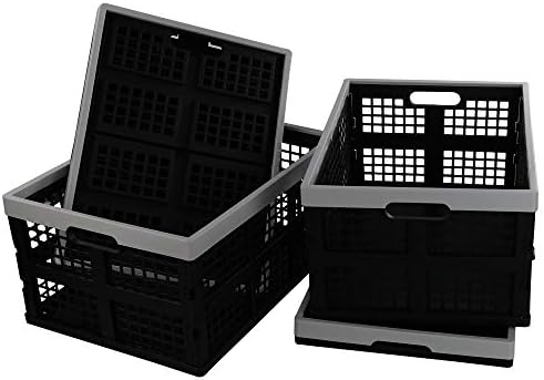 34-Liter Collapsible Milk Crates, Stackable Storage Basket by Doryh