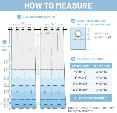 SimpleHome Ombre Gradient Grey White to Gray Curtains - Image 2