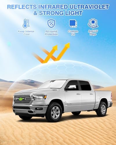 Canvcle Sunshades for Dodge Ram 1500 Crew Cab 2019-2025 2026 Accessories - Image 2