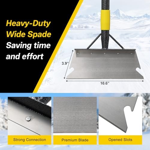 Garden Flat Shovel, 74” Ice Scraper, Snow Shovel - Image 2