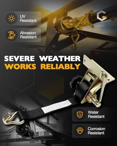 Rack Ratchet Straps, Pipe/Roof Rack Strap, 1.4" Gold Square Tube Mount - Image 4
