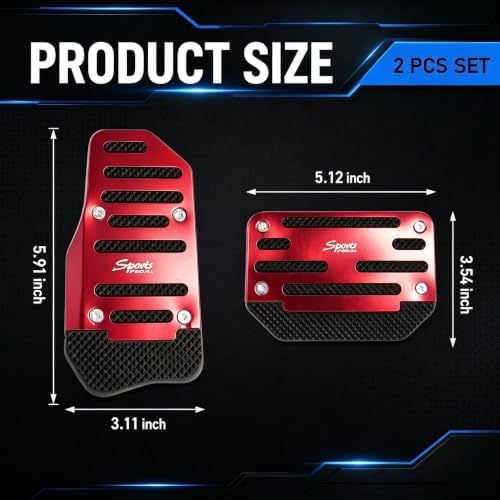 2 PCS Non-slip Pedal Pads Set, Alloy Brake and Accelerator Pedal Protectors - Image 2