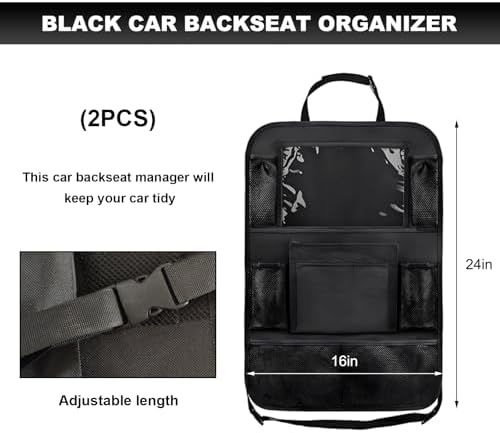 2PCS Car Backseat Organizer, Oxford Car Back Seat Protecter Kick Mat - Image 2