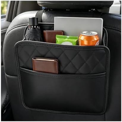 2 PCS Car Seat Back Organizer, Durable Leather Trash Bag Hanging Backseat by Unknown