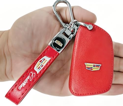 Leather Key Fob Cover for Cadillac, 5 Button Protector Case Compatible - Image 5