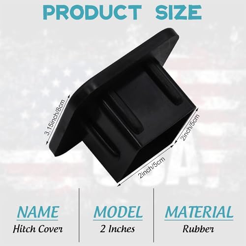 Hitch Cover Fits for 2 Inch Hitch Abstract Grunge American Flag Trailer Hitch - Image 2