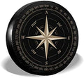 Compass Rose Black Spare Tire Cover by TianHeYue