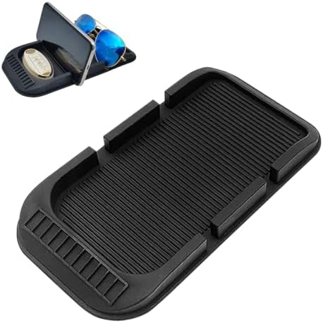 Car Dashboard Anti-Slip Mat Cell Phone Holder, Double-Groove Sticky Gripping by smilfuy