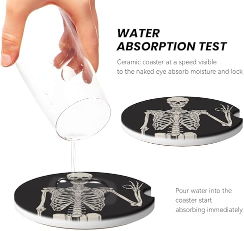 Skull Gothic Car Cup Holder Coasters 2 Pack 2.63" - Image 5