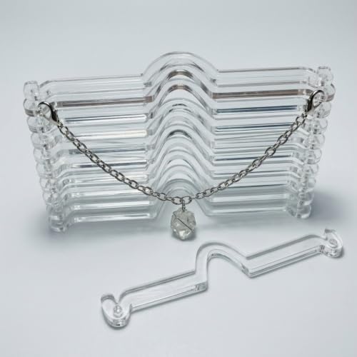 Set of 10 Rearview Mirror Charm Hanger Blanks, Acrylic Car Ornament Hooks by YongPan