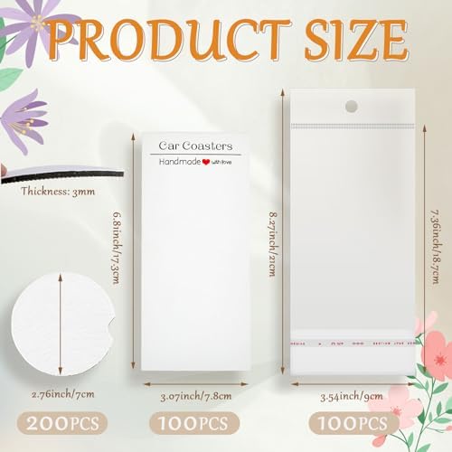 Tioncy 400 Pcs Sublimation Car Coaster Blank Set Packaging - Image 2