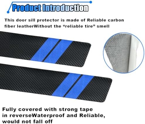 Car Door Sill Protector, Carbon Fiber Texture Threshold Sticker, Car Door Edge - Image 3