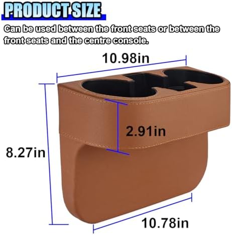 ZIMISI Car Cup Holder, Leather Front Console Gap Filler Organizer - Image 2