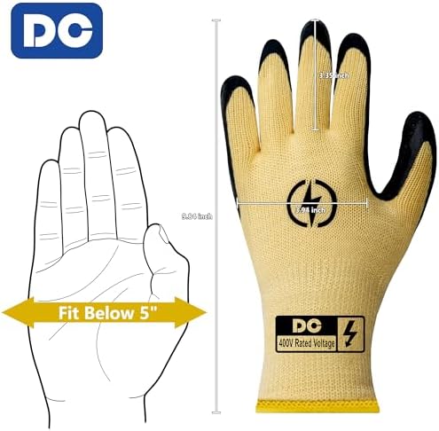 DongChu 2 Pairs Insulated Electrician Gloves 400V High Voltage Resistant Flame - Image 2