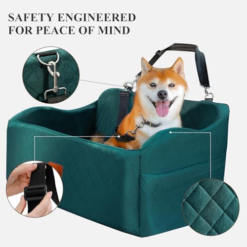 Lealchum Dog Car Seat for Medium/Large Dogs, 2 Clip-On Safety Leashs for 2 - Image 4