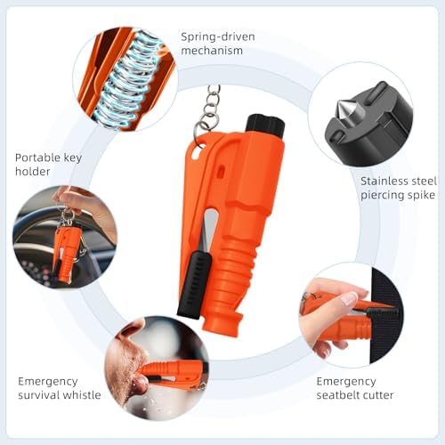 40 Pcs Car Window Breaker Key Chains, 3 in 1 Glass Breaker Seat Belt Cutter - Image 4