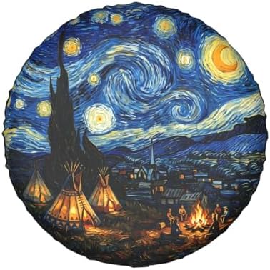 Starry Night Camping Spare Tire Cover SUV Trailer Truck RV 17 Inch - Image 2