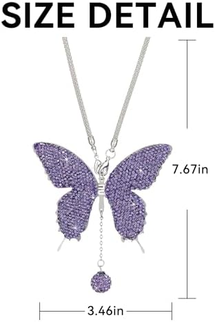 Rhinestone Butterfly Rearview Mirror Ornament - Image 2