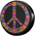 Colorful Peace Flower Spare Tire Cover Dust-Proof Wheel Tire Cover Fit Trailer by Foruidea