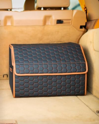 Owleys Trunk Organizer for Car, PU Leather, 17.7in 40L by OwleysCarAccessories