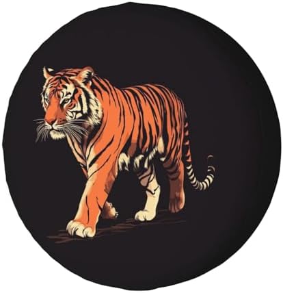 Tiger Walking Spare Tire Cover Dust-Proof Wheel Tire Cover Fit Trailer by Foruidea