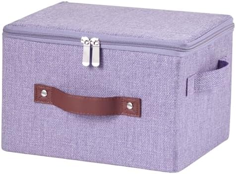 Storage Bins with Zipper Lids Decorative Lidded Baskets Boxes by VinneGenzz