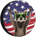 Raccoon Spare Tire Cover with American Flag Weatherproof Universal Wheel by Unknown