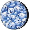 White Polar Bears Blue Spare Tire Cover Dust-Proof Wheel Tire Cover Fit Trailer by Foruidea