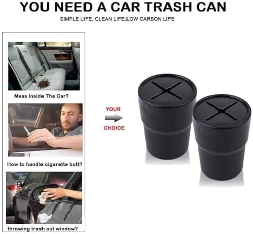 FIOTOK Car Trash Can with Lid, Mini Auto Garbage Can Leakproof Vehicle Trash - Image 6