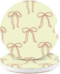 Cute Bowknot Car Coasters, Absorbent 2 Pack by Watbro