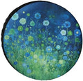 Camping Spare Tire Cover Blue and Green Flowers Weatherproof Universal Wheel by HighonHi