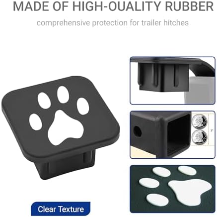 2 Inch Trailer Hitch Cover, Dog Paw Rubber Dustproof Waterproof Plug, Tow Hitch - Image 3