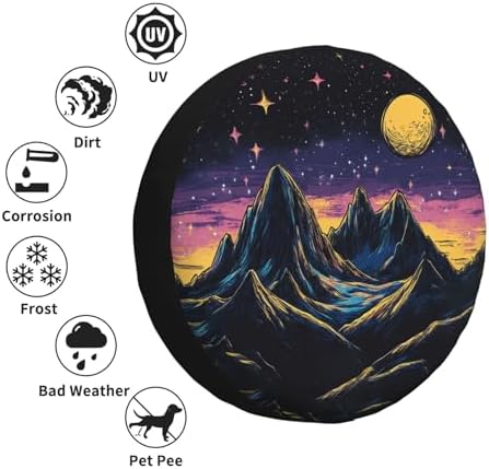 Spare Tire Cover Mountains Nature Scenery Wheel Covers Weatherproof Universal - Image 5