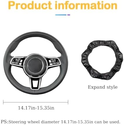 Osilly 15 Inch Carbon Fiber PU Leather Steering Wheel Cover - Image 2