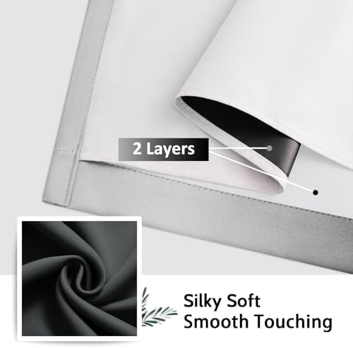 SimpleHome Ombre Black 100% Blackout Bedroom Curtains - Image 7