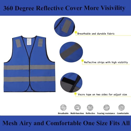 Blue Safety Vests 10 Pack - Image 6