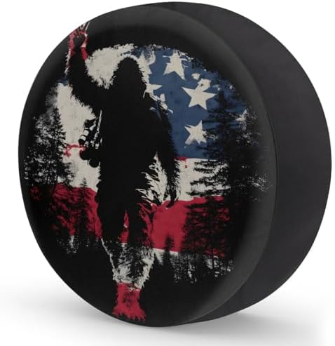 Rv Spare Tire Cover Wheel Bigfoot Funny USA Flag Tire Covers Wheel Protectors - Image 2
