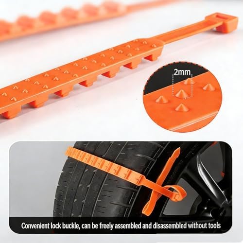 40PCS Tire Traction Straps, Zip Tie Snow Chains, Universal Reusable Anti-Skid - Image 4
