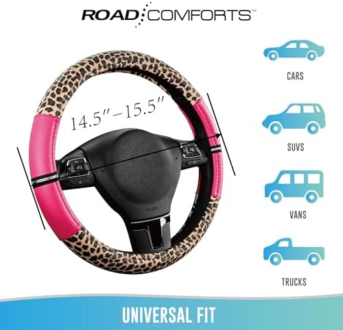 Road Comforts Leopard Steering Wheel Cover - Image 6