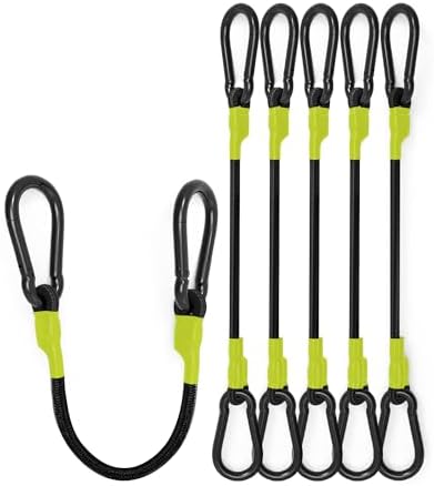 8 Pack 24" Carabiner Bungee Cords Heavy Duty Outdoor, 190 Lb Break Strength by LuckyStraps