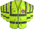 JKSafety 6 Pack Safety Vest for Men Women Reflective JK155 Yellow M by JKSafety