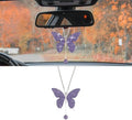 Rhinestone Butterfly Rearview Mirror Ornament by Unknown