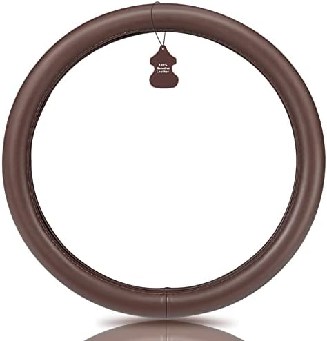 Haokay Heavy Duty Pure Cowhide Steering Wheel Cover, Genuine Leather Steering - Image 2